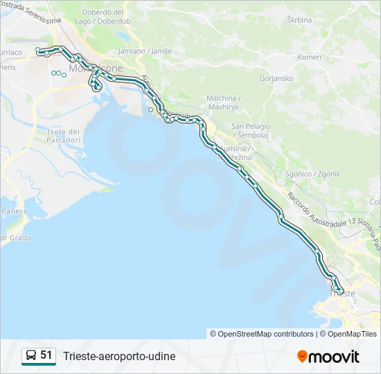 51 Bus Line Map