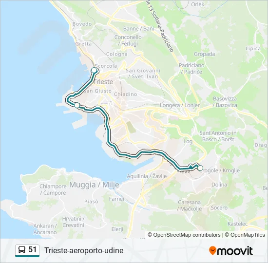 51 Bus Line Map