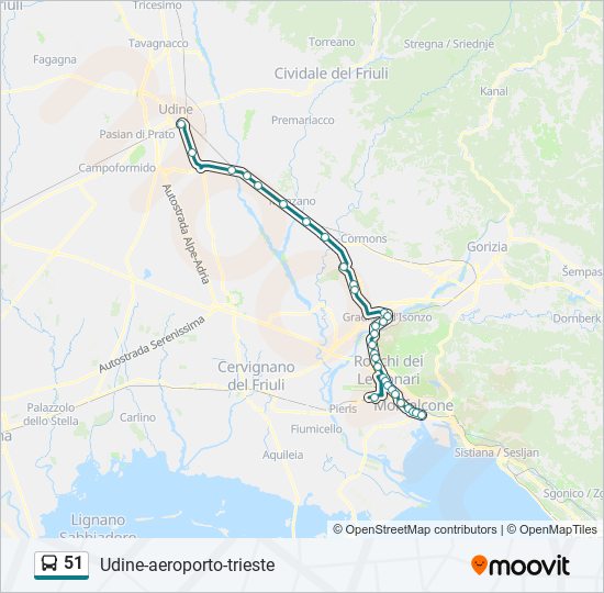 51 bus Line Map