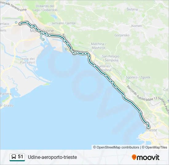 51 Bus Line Map