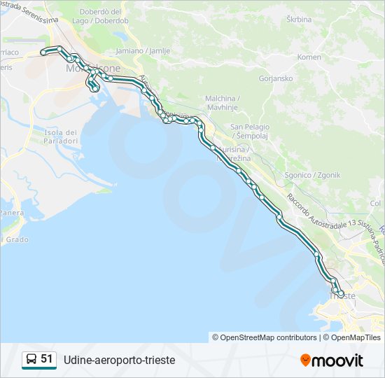 51 bus Line Map