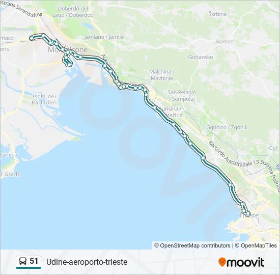51 Bus Line Map