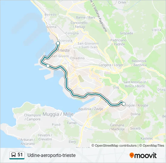 51 Bus Line Map