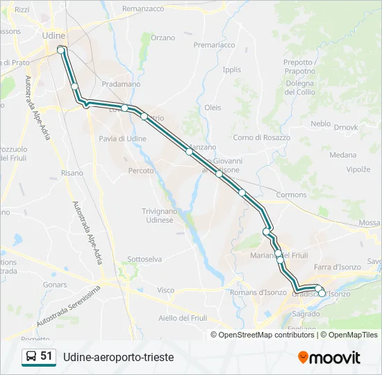 51 Bus Line Map