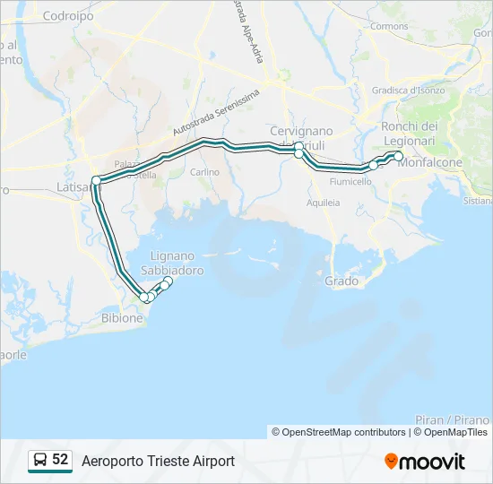 52 Bus Line Map