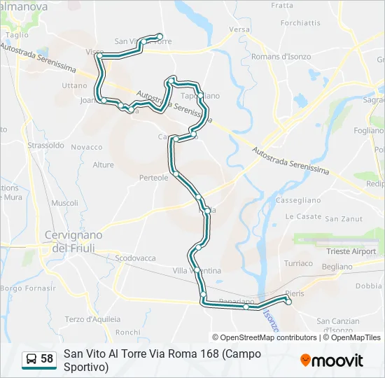 58 Bus Line Map