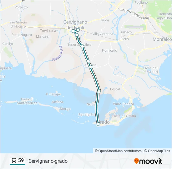 59 Bus Line Map