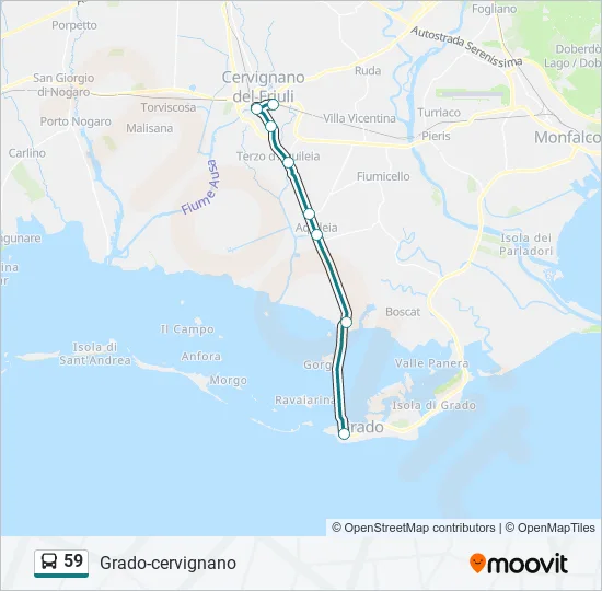 59 Bus Line Map