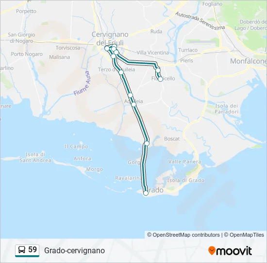 59 Bus Line Map
