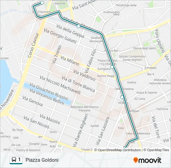 1 Bus Line Map