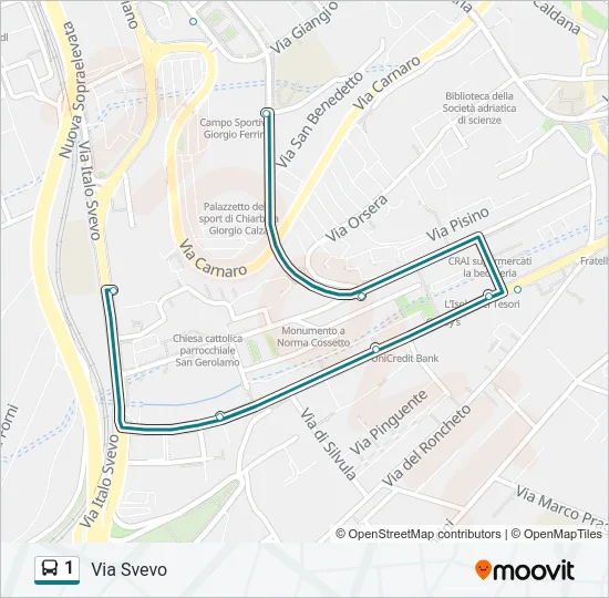 1 Bus Line Map