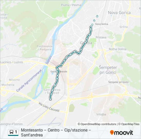 1 Bus Line Map