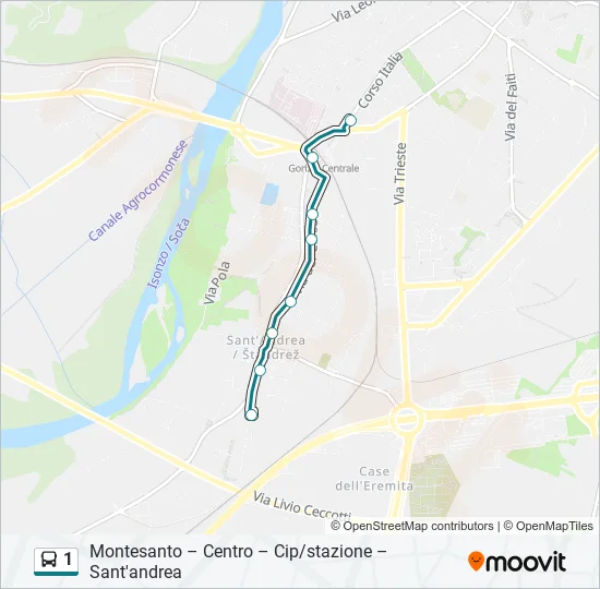 1 Bus Line Map