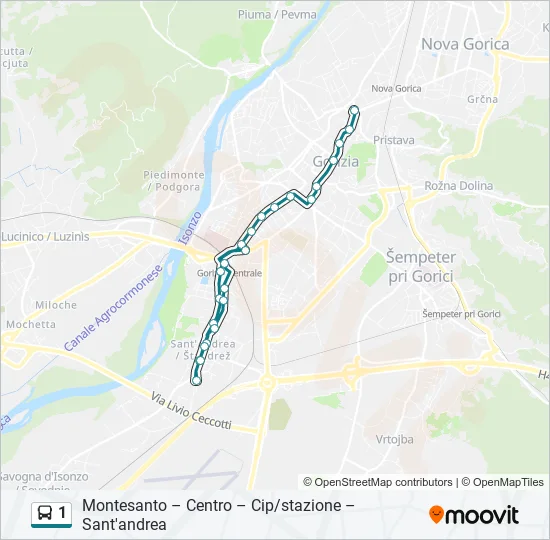 1 Bus Line Map