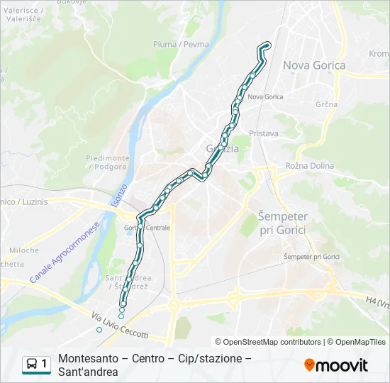 1 Bus Line Map