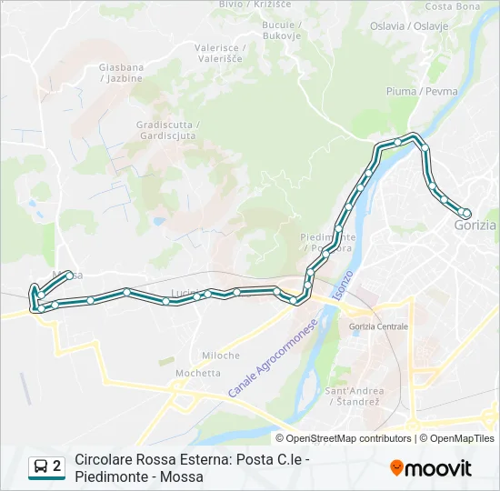 2 Bus Line Map