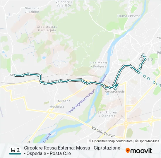 2 Bus Line Map