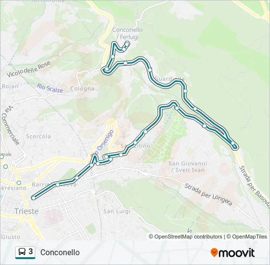 3 Bus Line Map