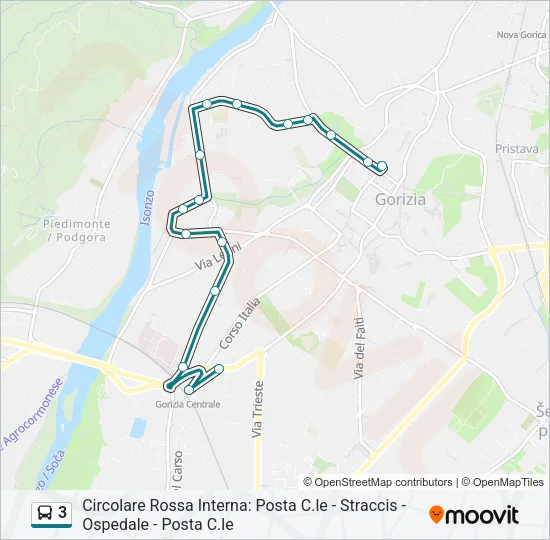 3 Bus Line Map