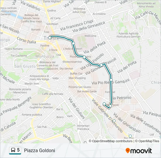 5 Bus Line Map