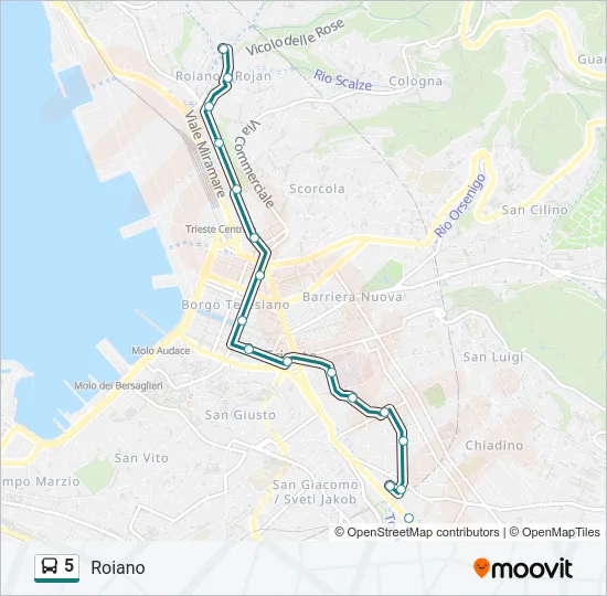 5 Bus Line Map