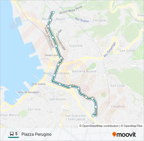 5 Bus Line Map