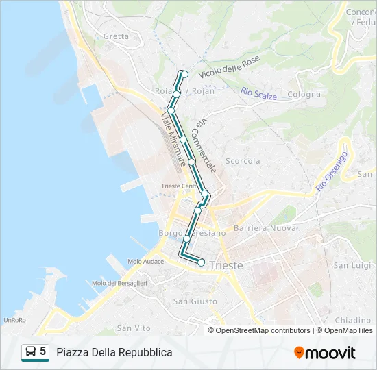 5 Bus Line Map