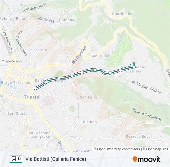 Percorso linea bus 6