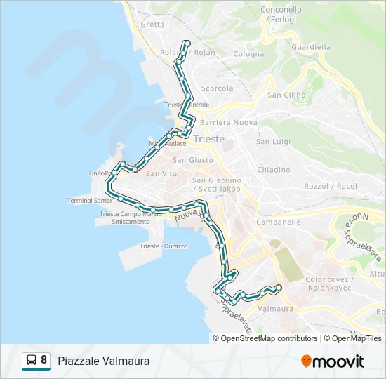 8 Bus Line Map