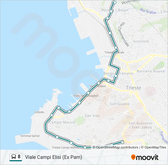 8 Bus Line Map