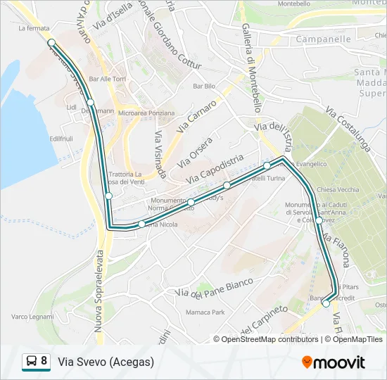 8 Bus Line Map