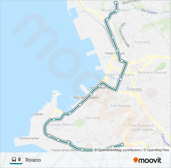 8 Bus Line Map