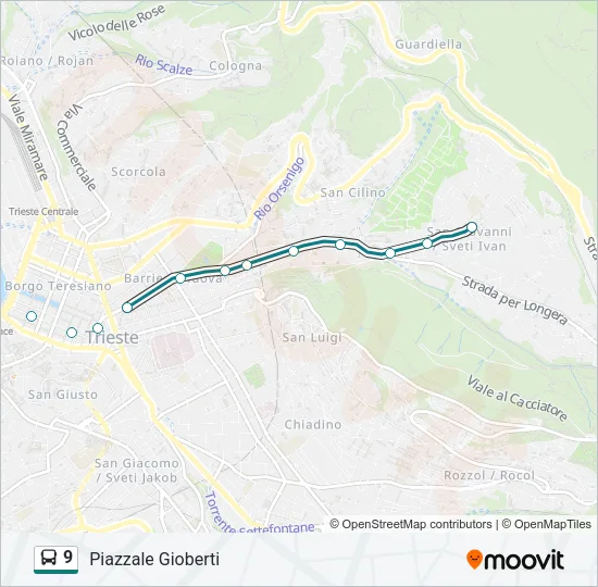 9 Bus Line Map