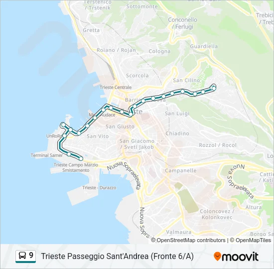 9 Bus Line Map