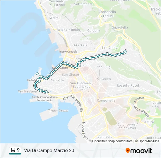 9 Bus Line Map