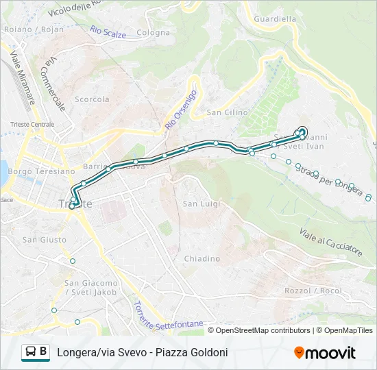 B Bus Line Map
