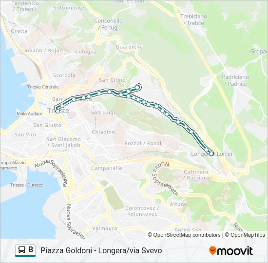 B Bus Line Map