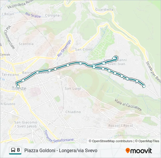B Bus Line Map