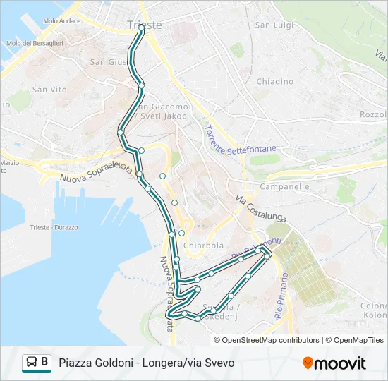 B Bus Line Map