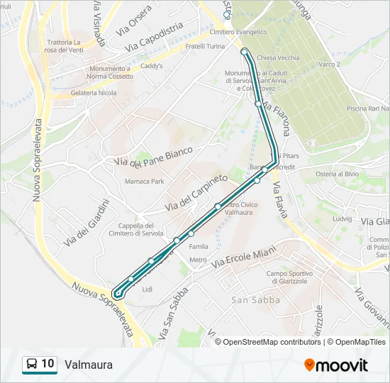 10 Bus Line Map