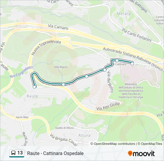 13 Bus Line Map