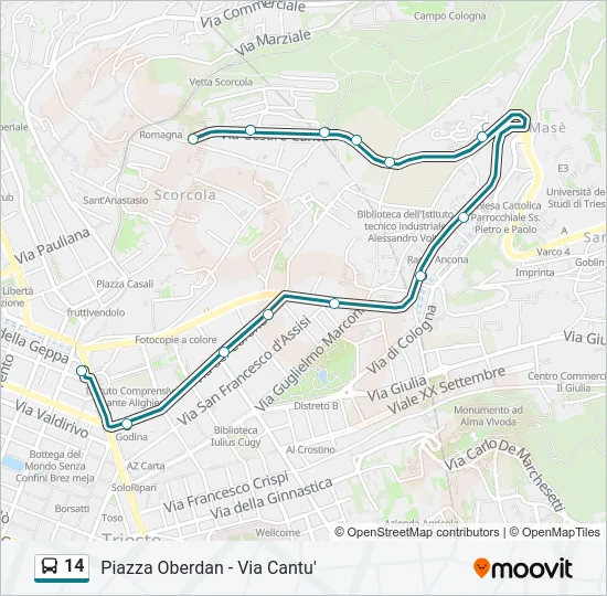 14 Bus Line Map