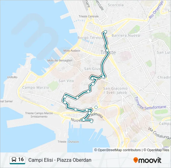 16 Bus Line Map
