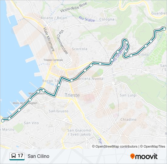 Percorso linea bus 17