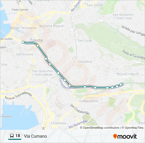 18 Bus Line Map