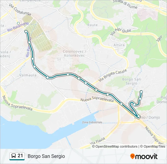 21 Bus Line Map