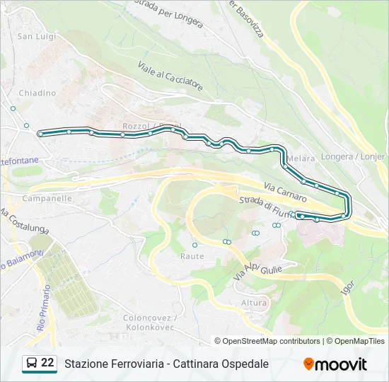 22 Bus Line Map