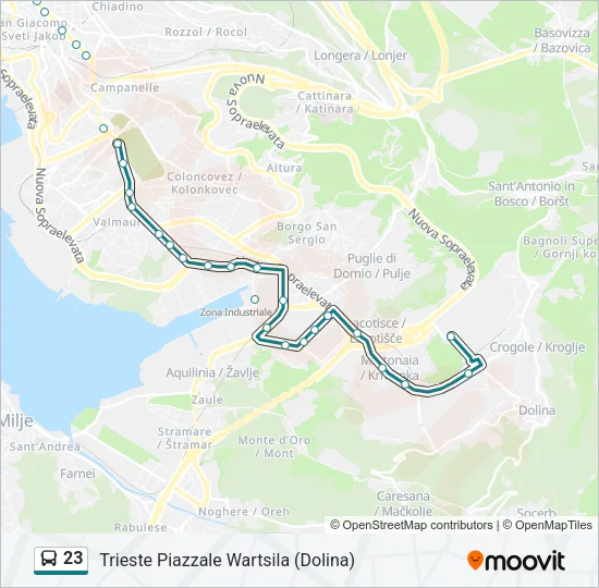 23 Bus Line Map