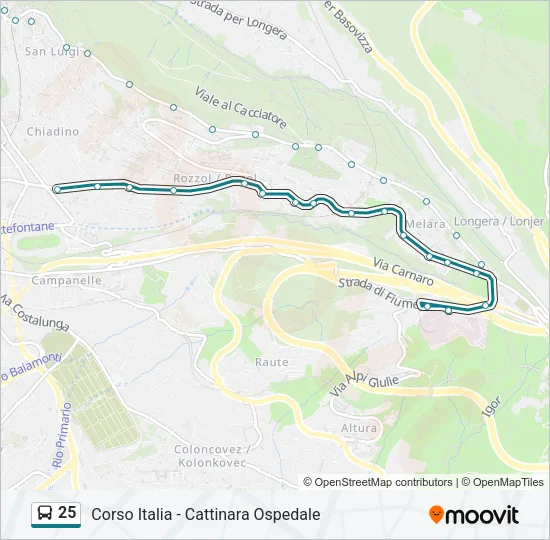 25 Bus Line Map
