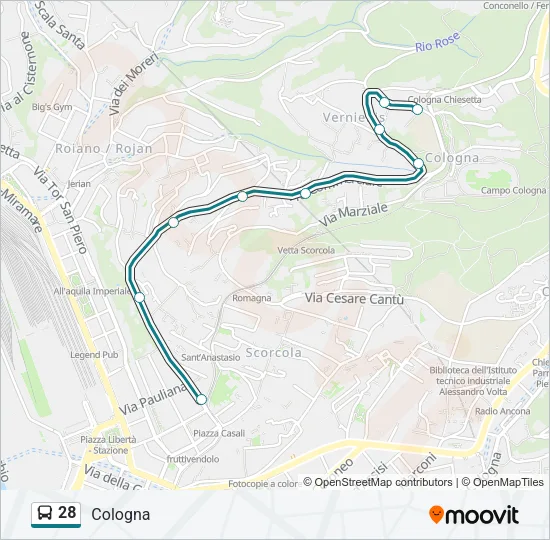 28 Bus Line Map
